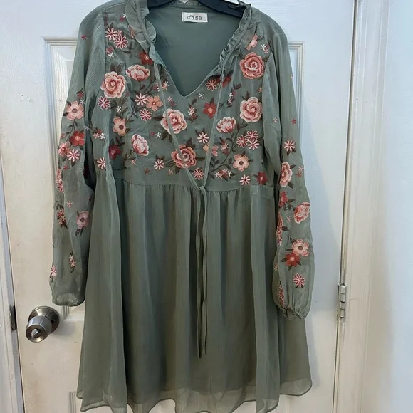 Floral Embroidered Dress - Picture 1 of 3